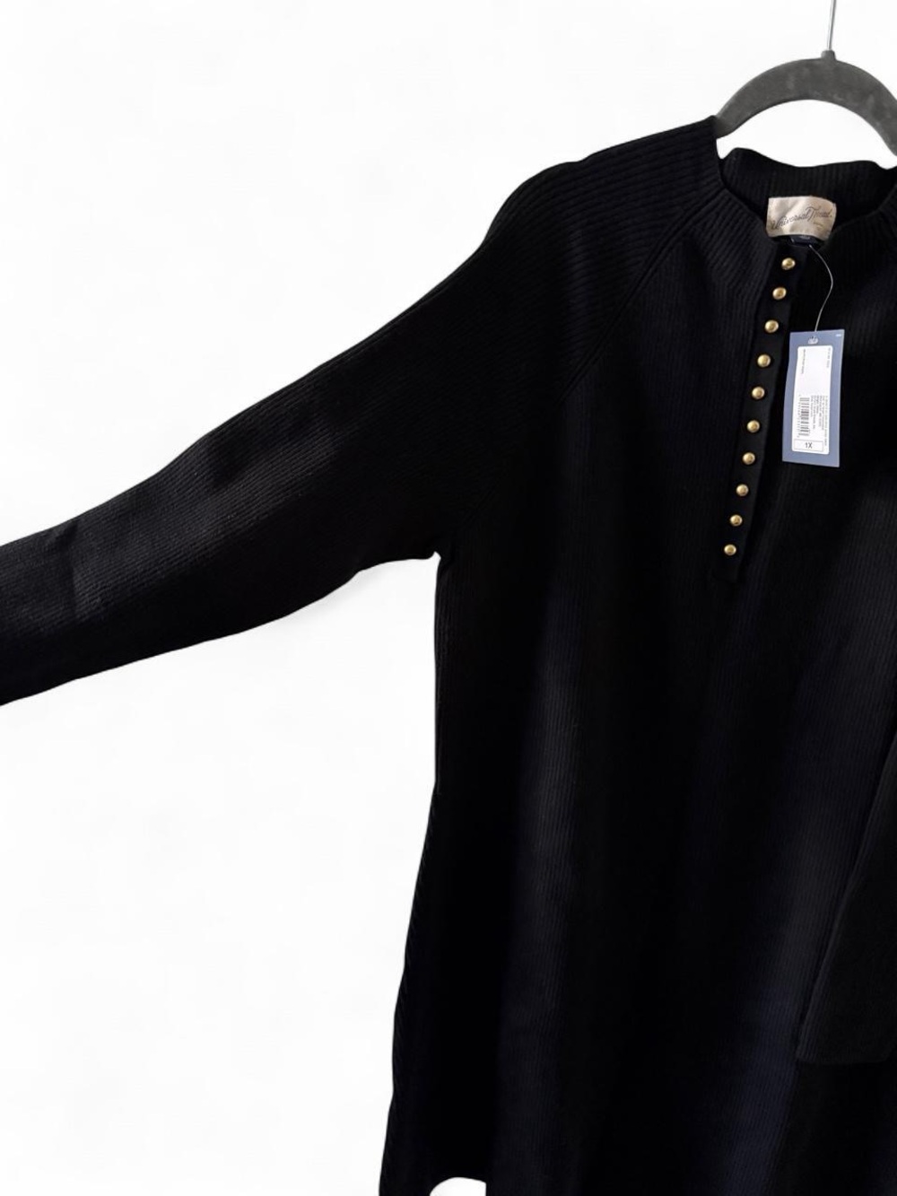Women's Long Sleeve Mini A-Line Dress Universal Thread Black 1X Fall Essentials - Picture 6 of 6